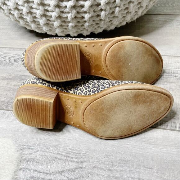 Lucky Brand Basel Leopard Print Leather Ankle Booties Black Tan Size 6.5M - Picture 8 of 8